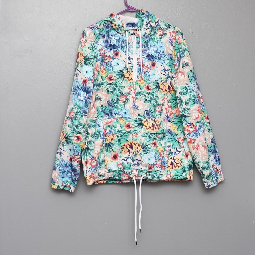 WDNY tropical floral 1/2 zip cotton pullover